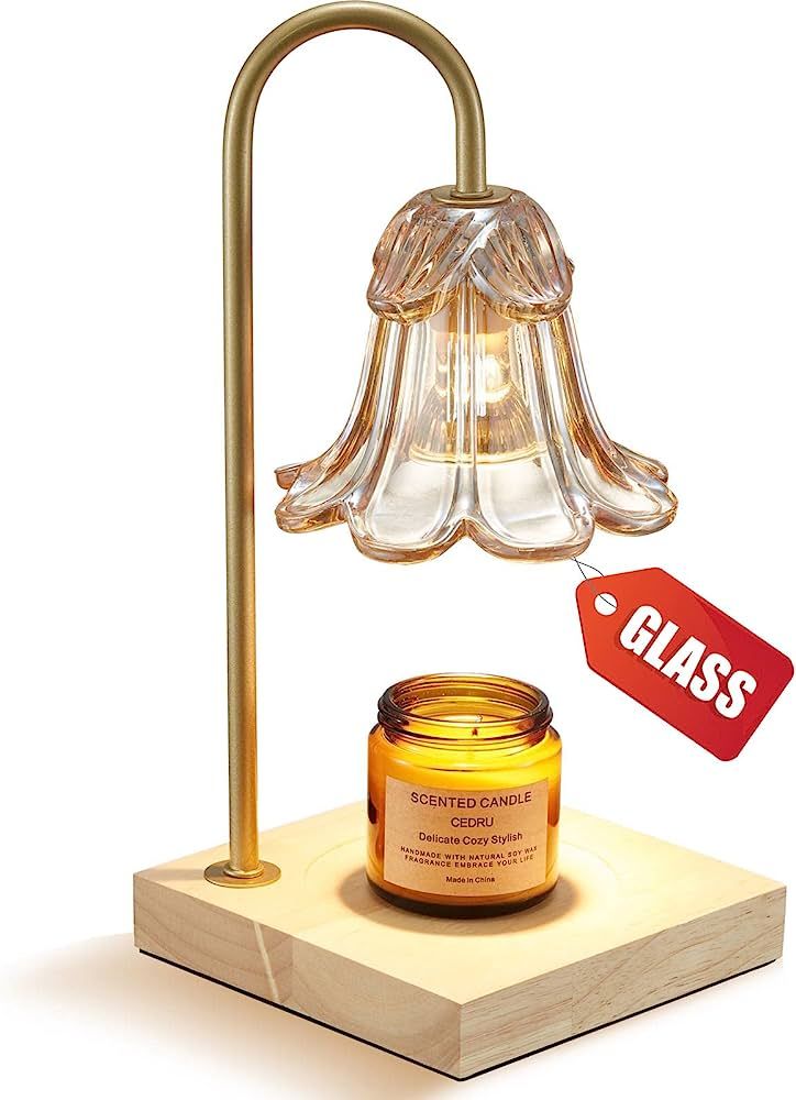 Keymit Candle Warmer Lamp for Jar Candles, Glass Gold Modern Electric Dimmable Melter, Flower Lam... | Amazon (US)