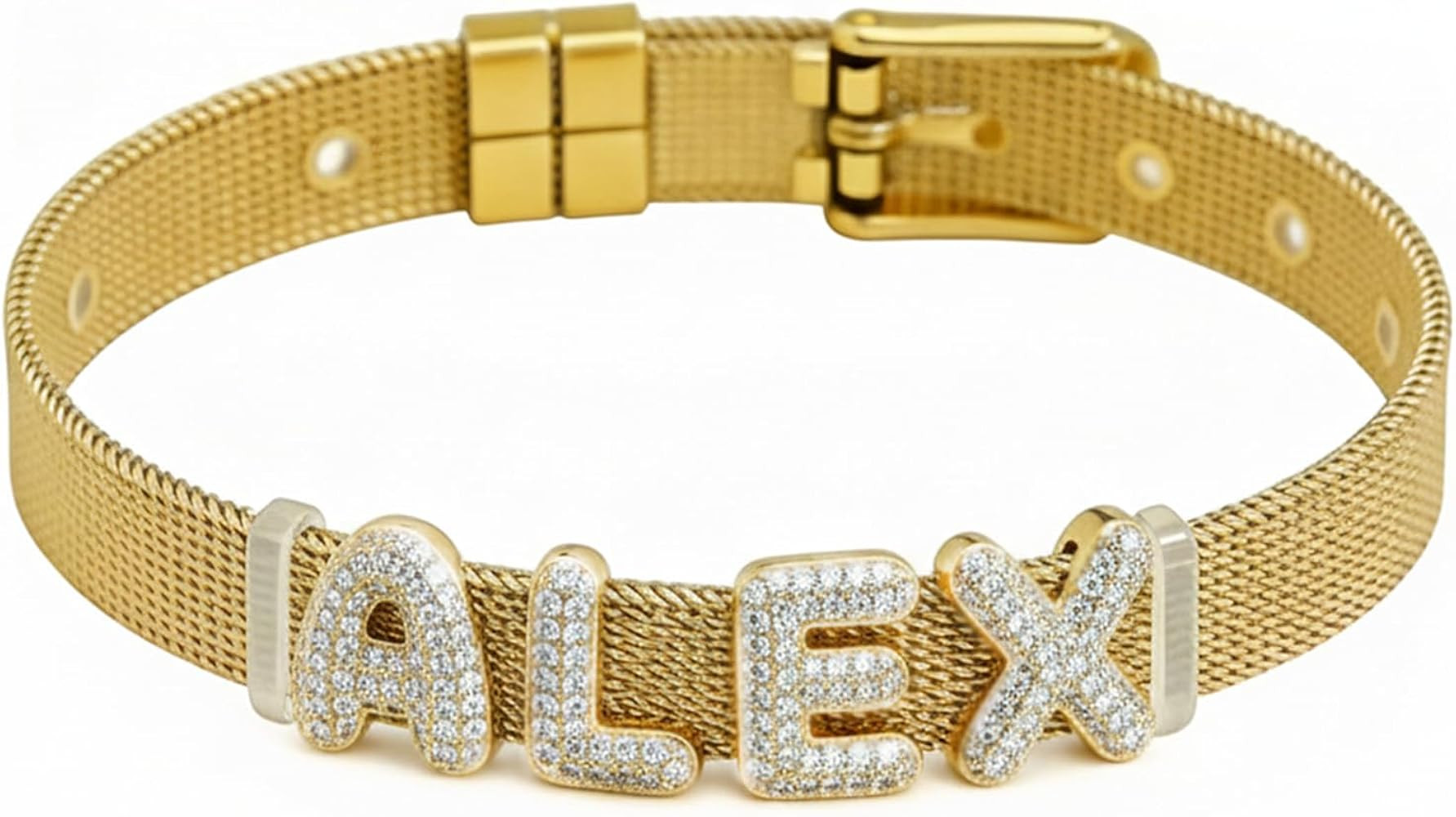 Bubble Name Bracelet for Women Personalized Customizable 3D Bubble Letter Metal Watch Band Style ... | Amazon (US)