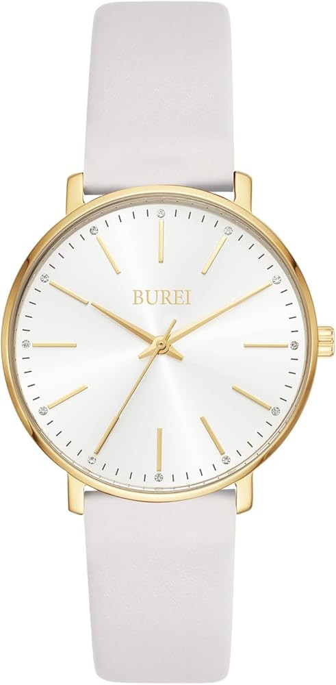 BUREI Women Wrist Watches Fashion Minimalist Analog Leather Quartz Waterproof Watches for Women | Amazon (US)