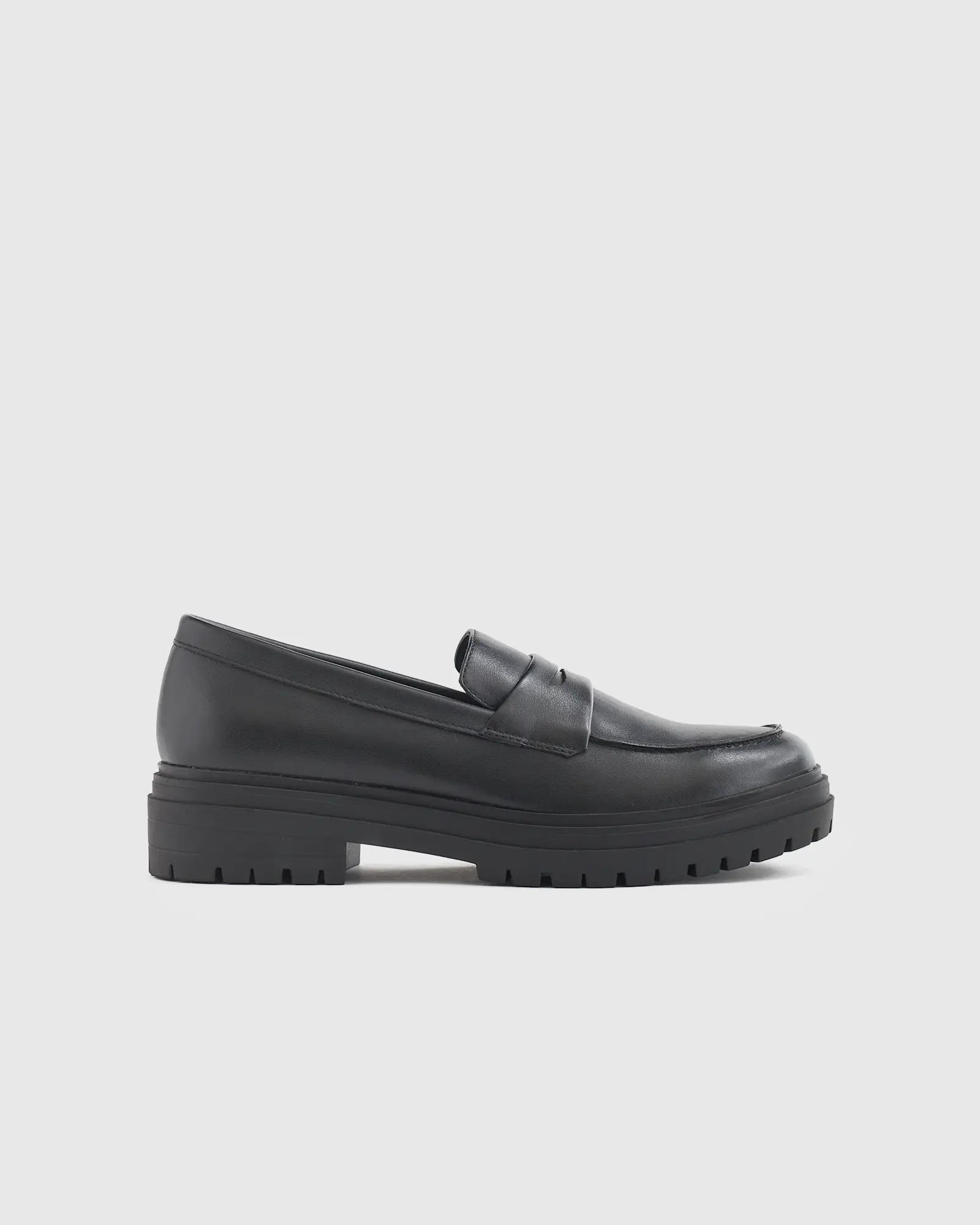 Italian Leather Lug Sole Loafer in Black | Quince