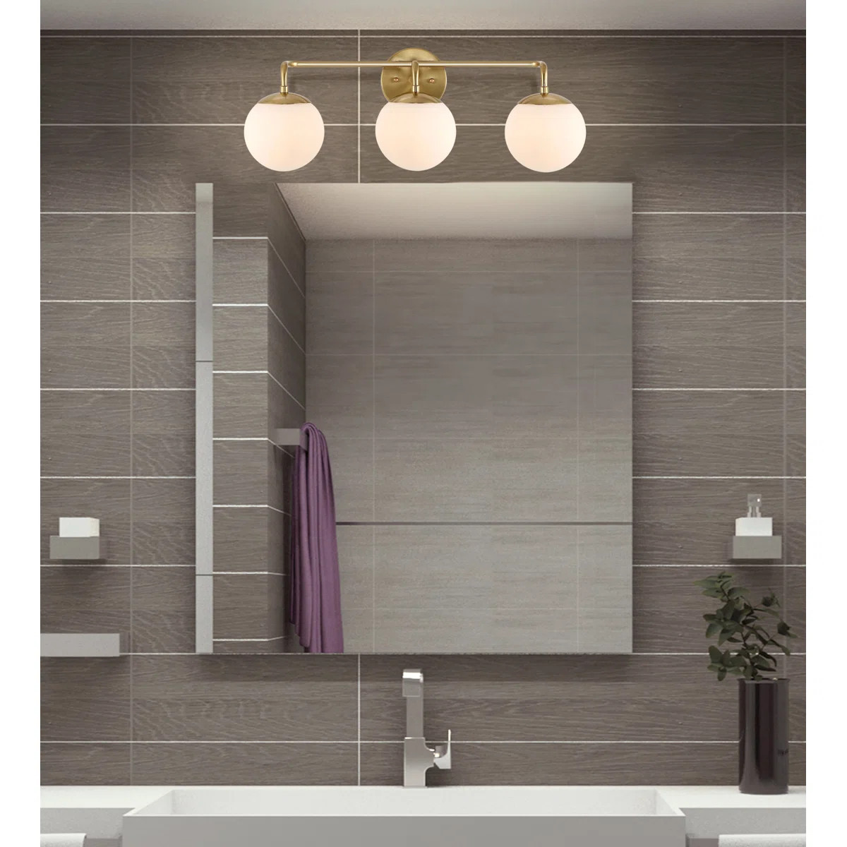 Louis Parisian Globe 3-Light Modern Contemporary LED Vanity | Wayfair North America