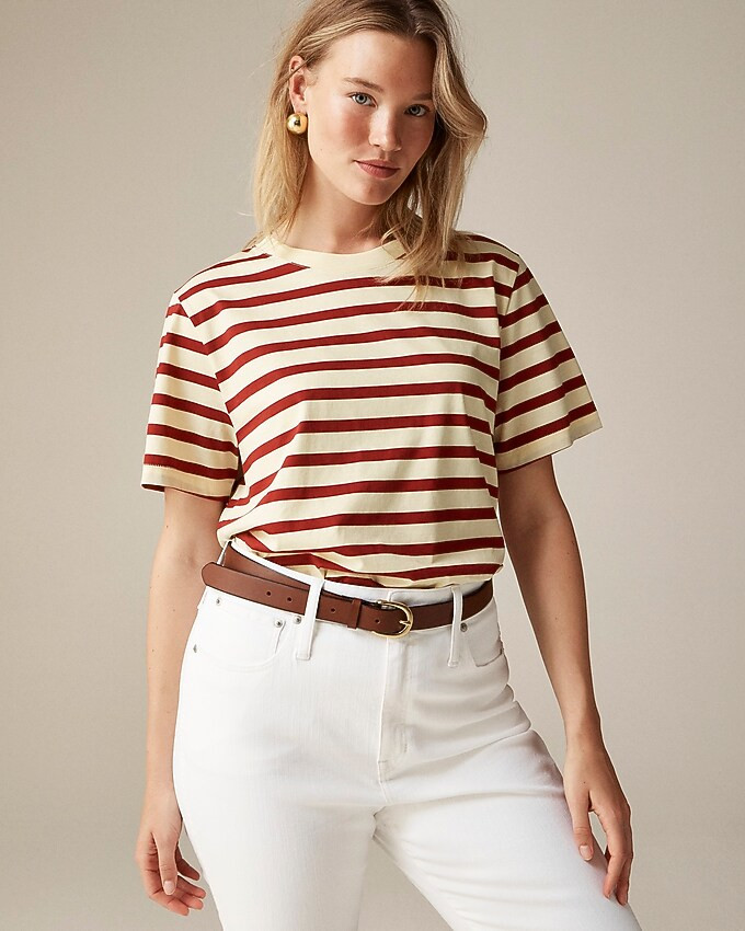 Pima cotton relaxed T-shirt in stripe | J. Crew US