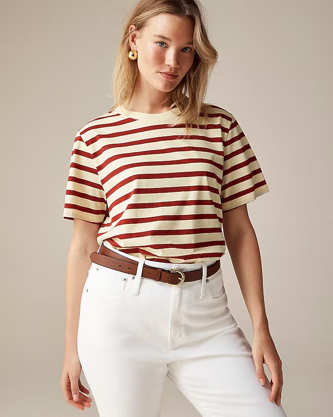 Pima cotton relaxed T-shirt in stripe | J.Crew US