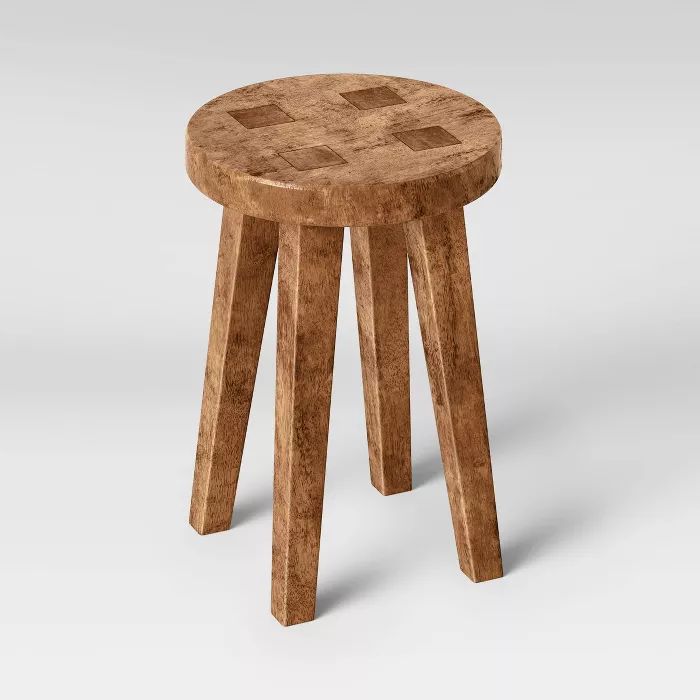 Woodland Carved Wood Accent Table Brown - Threshold™ | Target