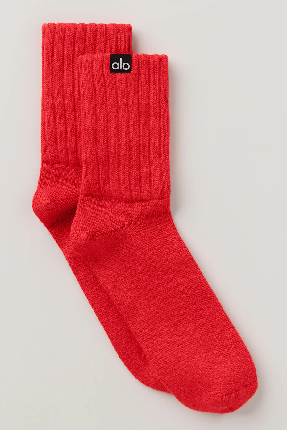 ALO | Half-Crew Scrunch Socks in Bright Red, Size: Medium | Alo Yoga (US)