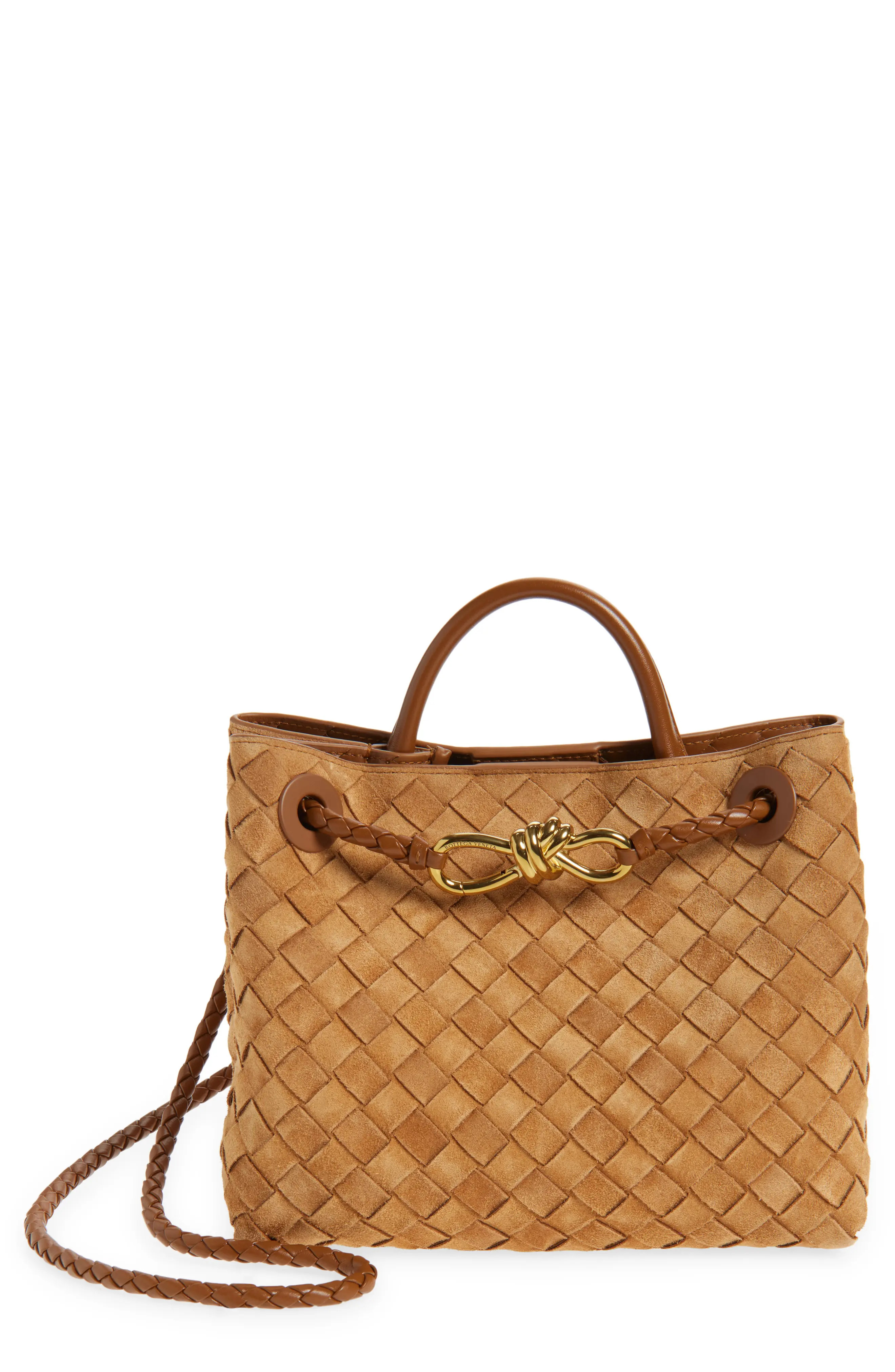 Bottega Veneta Small Andiamo Intrecciato Suede Shoulder Bag (Women) | Nordstrom | Nordstrom