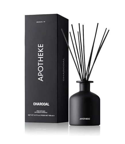 Apotheke Scented Reed Diffuser for Home, Charcoal, 10 Reed Sticks | Amazon (US)