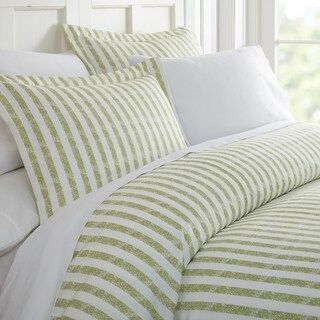 Merit Linens Premium Ultra Soft 3 Piece Rugged Stripes Duvet Cover Set (Sage - Twin - Twin XL) | Bed Bath & Beyond