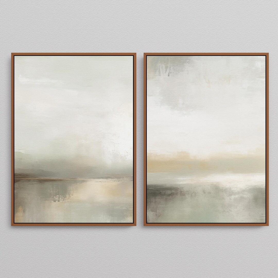 Neutral Abstract Painting Set of 2 Gallery Wall Art Prints, Trending Now Minimalist Downloadable ... | Etsy (US)