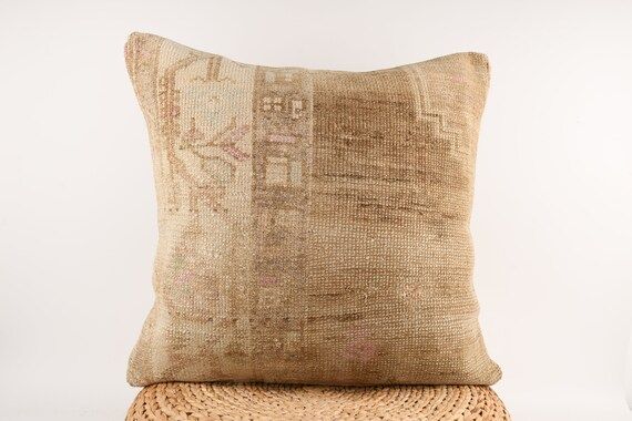Decorative Pillow, 24x24 Pillow Cover, Turkish Kilim Pillow, Vintage Kilim Pillow, Home Decor, Tr... | Etsy (US)
