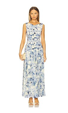 NICHOLAS Melia Midi Dress in Luna Sky Wildflower from Revolve.com | Revolve Clothing (Global)
