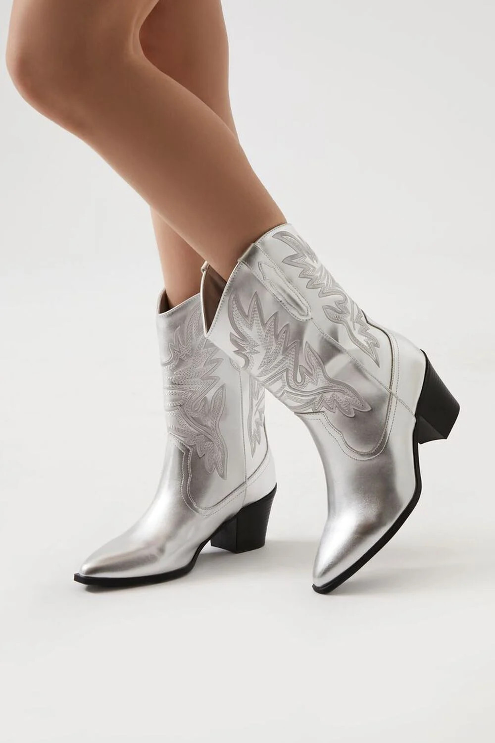 Faux Leather Cowboy Ankle Boots | Forever 21 (US)