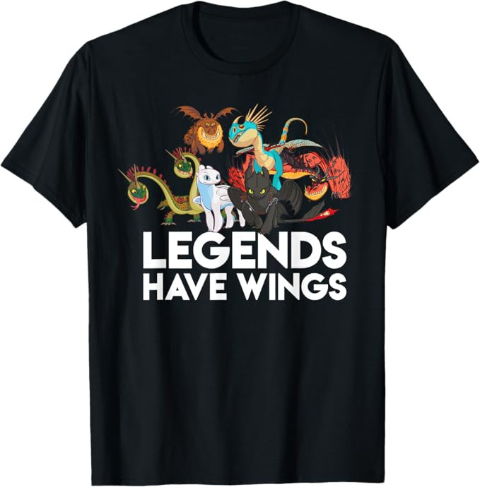 How To Train Your Dragons 3 Hidden World Legends Have Wings T-Shirt | Amazon (US)