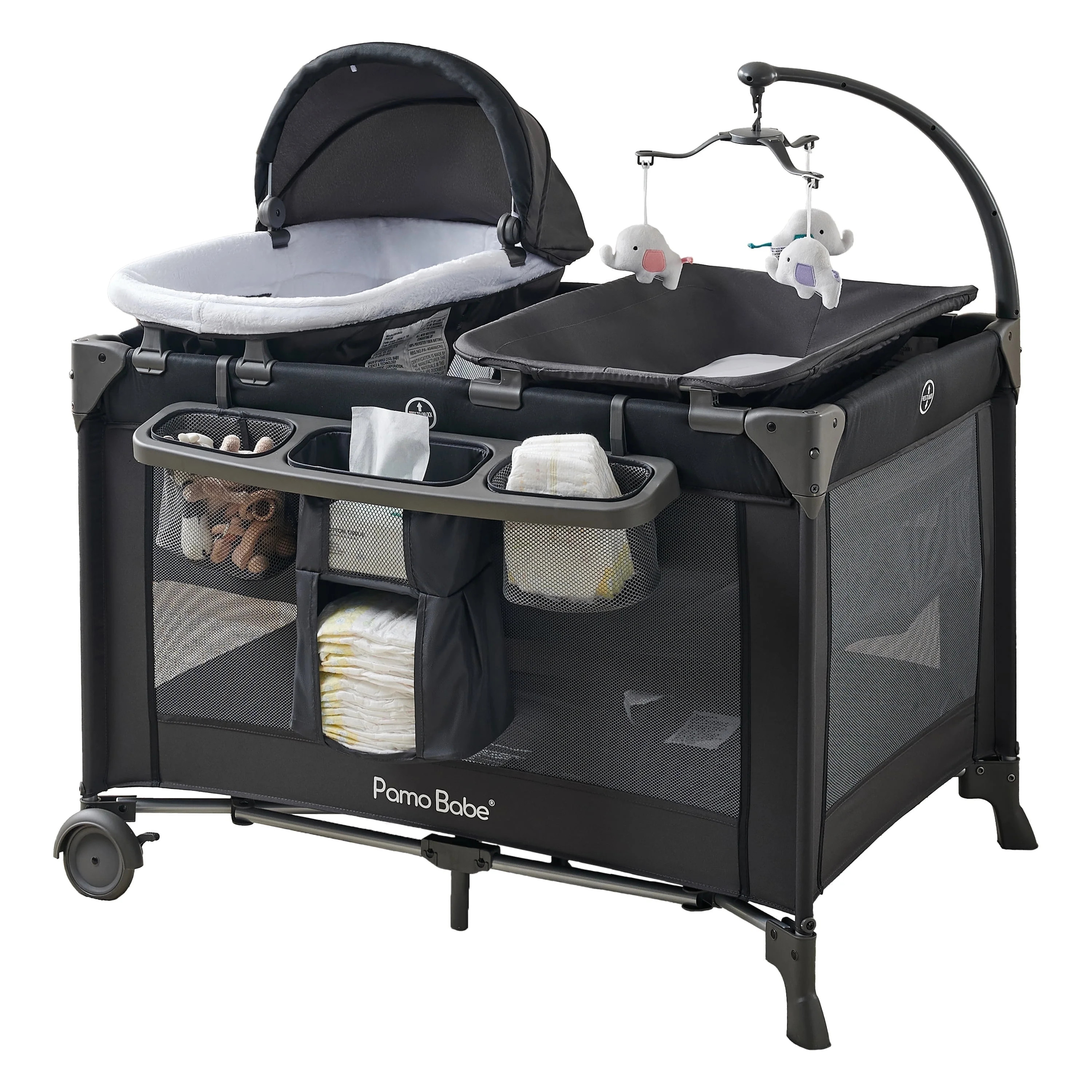 Pamo Babe 4-in-1 Baby Playard with Bassinet & Changing Table for Newborn | Walmart (US)