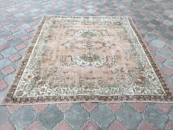 Turkısh rug,7.7 x 6.7 area rug,home living, floor rug,bohemian rug,oushak rug,anatolian rugs,handwov | Etsy (US)