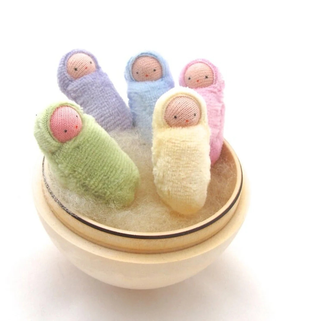 Little Dolls Waldorf Party Favor Small Bunting Baby Pastels Peanut Baby - Etsy | Etsy (US)
