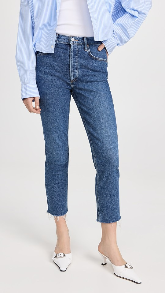 Riley High Rise Straight Crop Jeans | Shopbop