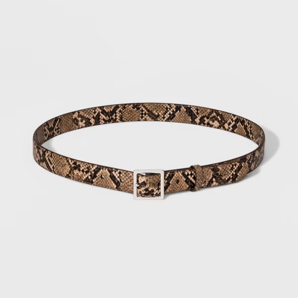 Women's Skinny Exotic Snake Belt - A New Day™ Snake | Target