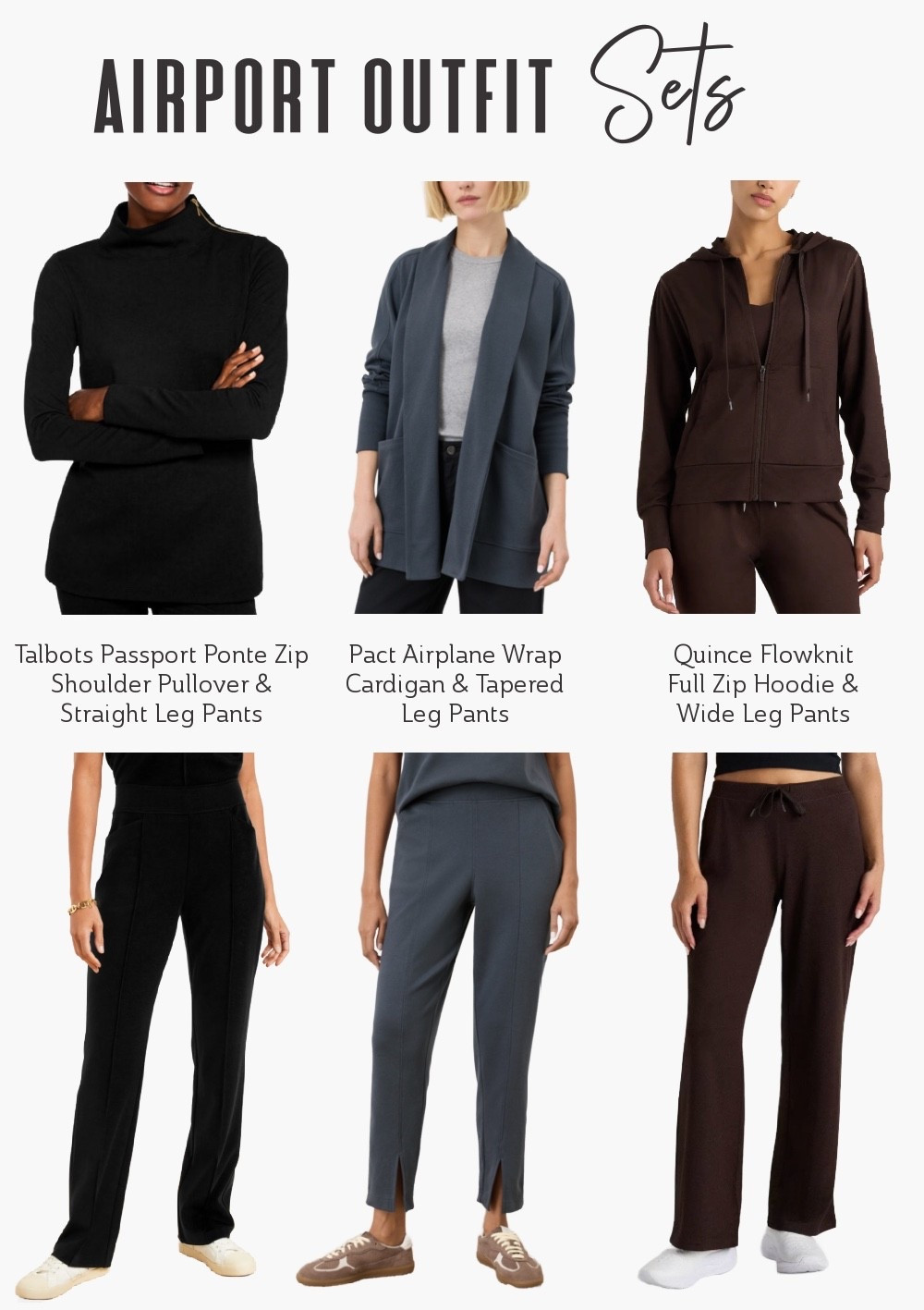 Looking for the perfect airport outfit? ✈️ Matching travel sets are one of the easiest ways to stay comfortable and look put-together on a flight. 😊 From cozy loungewear sets to elevated wide-leg styles, these two piece outfits are perfect for long flights and easy to wear at your destination. 👖💼🌍

Make sure to save this for your next flight! 🛩️

Two Piece Sets | Travel Outfits | Airport Outfit Ideas | What To Wear On A Plane | Comfy Airport Outfit | Travel Style Inspo | Travel Fashion 