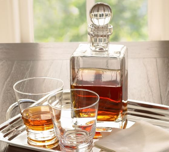 Square Hand-Blown Glass Decanter | Pottery Barn (US)