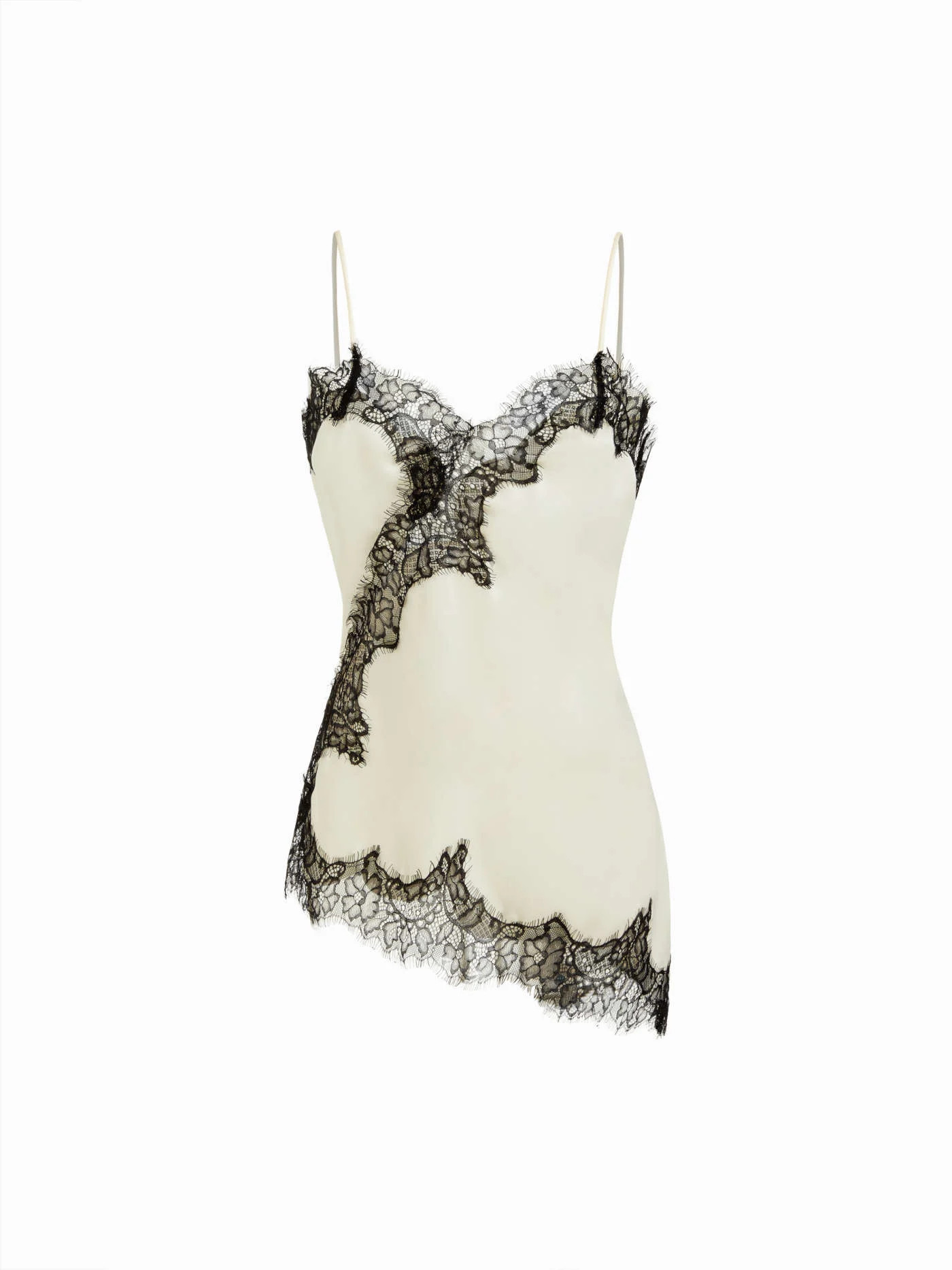 Satin V-neck Floral Lace Lettuce Trim Cami Blouse | Cider