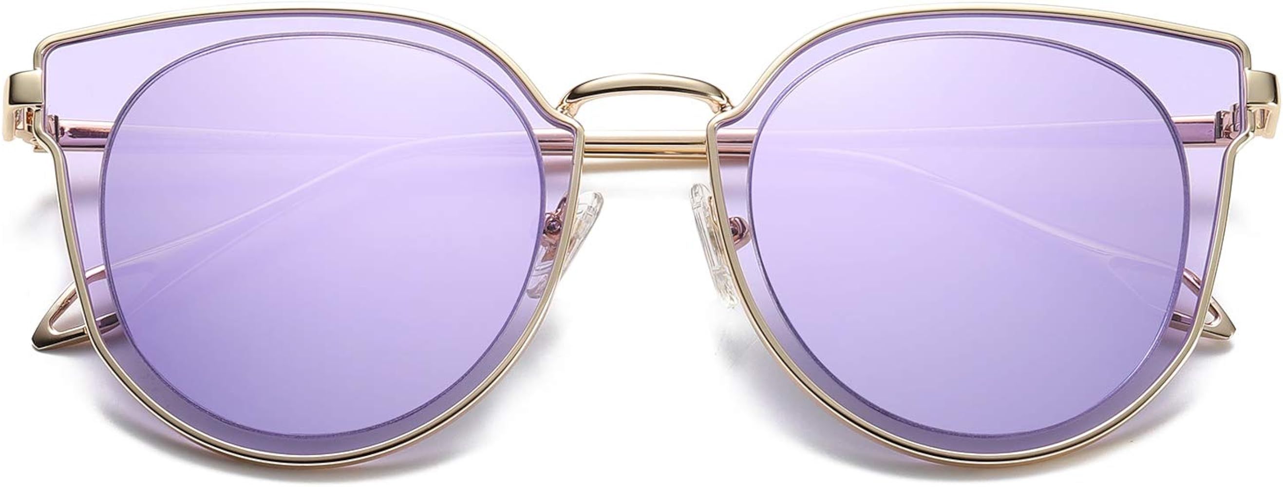SOJOS Round Polarized Sunglasses Womens Mens Trendy Mirrored Lens SJ1057 | Amazon (US)