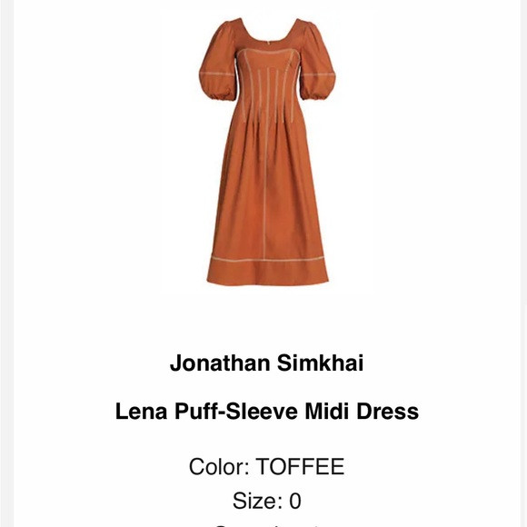 Jonathan Simkhai Lena Puff Sleeve MIDI Dress | Poshmark