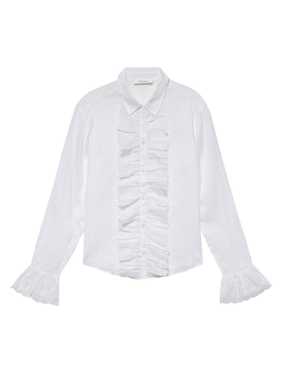 Frame Eyelet Ruffle Blouse | Saks Fifth Avenue