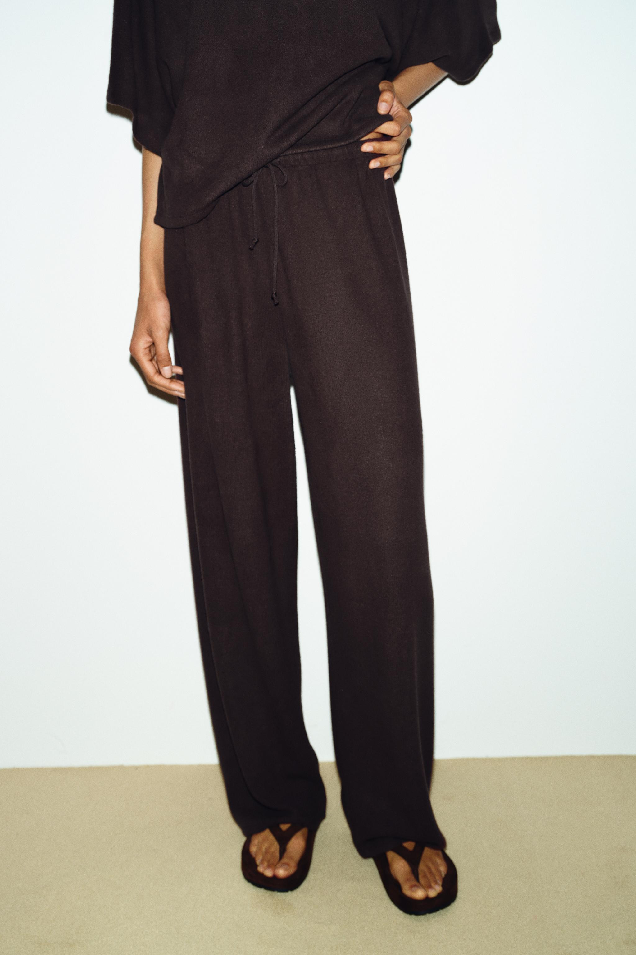 RUSTIC WIDE-LEG TROUSERS | Zara UK