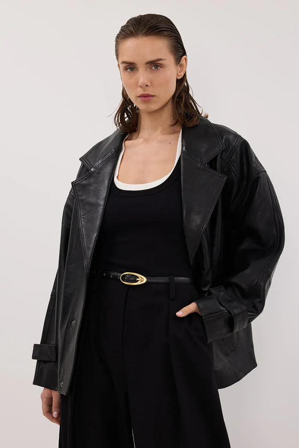 MARGOT BLACK LEATHER JACKET | DISSH