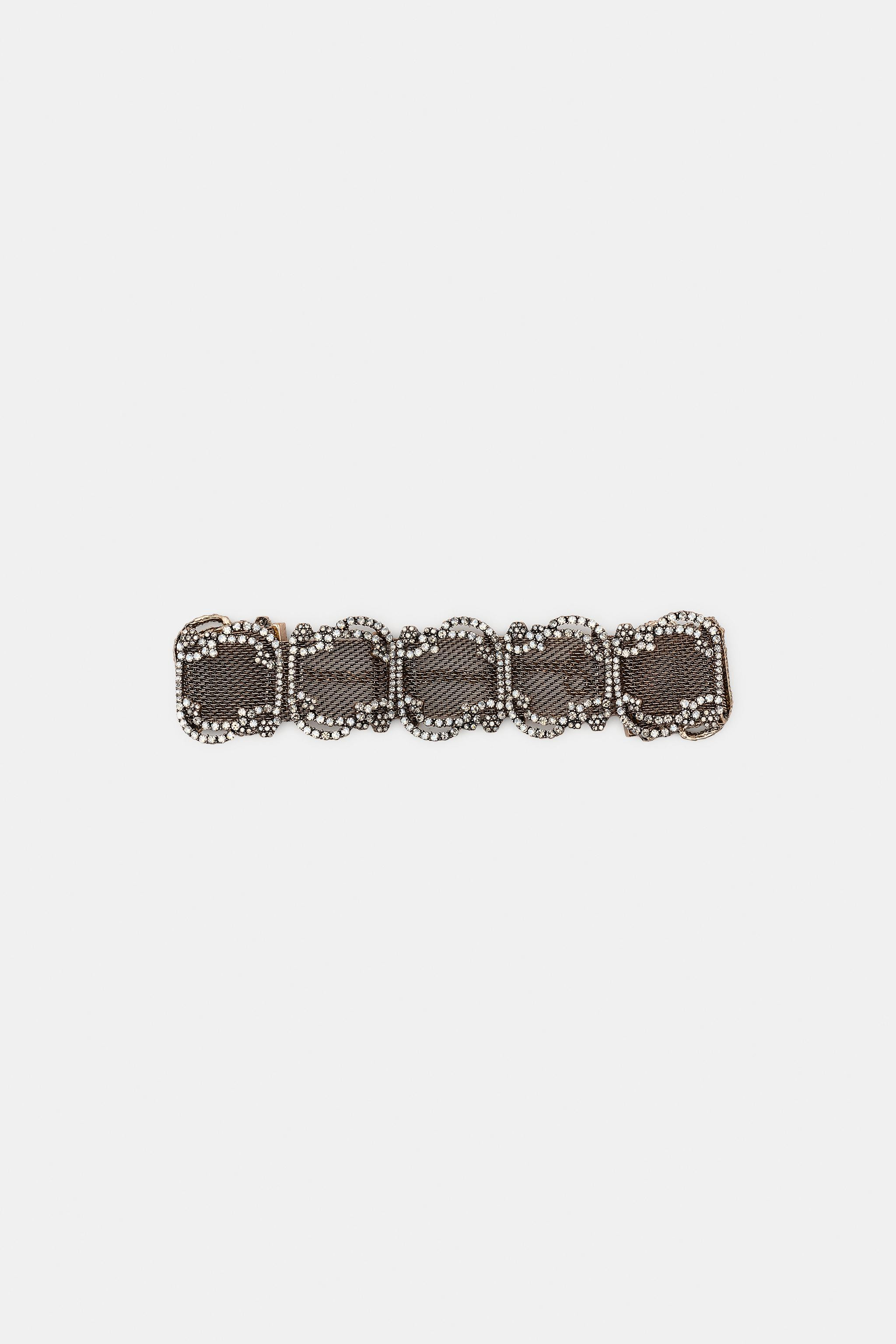 4 cm breite Choker-Halskette aus Metallgewebe. Details mit kontrastierender Glitzer-Applikation. ... | Zara DE