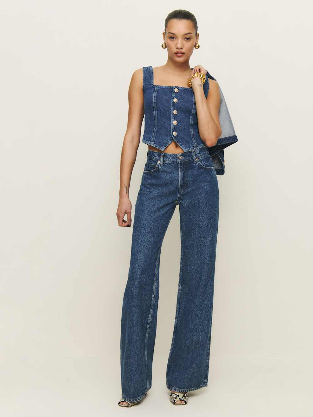 Bo Denim Top | Reformation (Global)