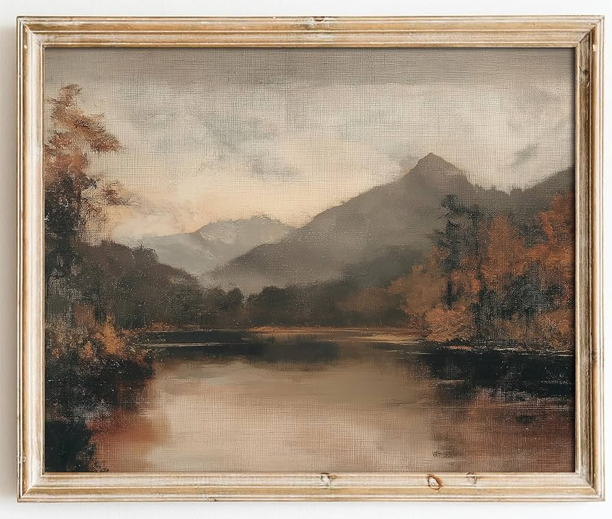 Kizbok Vintage Wall Art Prints, Farmhouse Wall Decor Fall Lake Landscape Painting Prints for Wall... | Amazon (US)