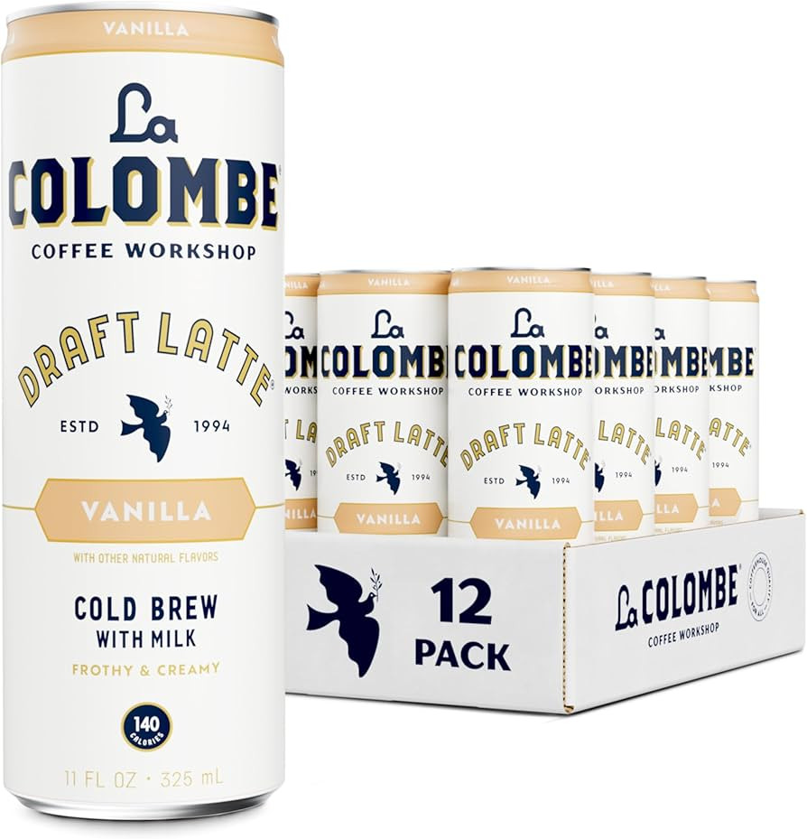 La Colombe Coffee, Vanilla Draft Latte, 11 fl oz Cans (Pack of 12), Coffeehouse Quality Cold Brew... | Amazon (US)