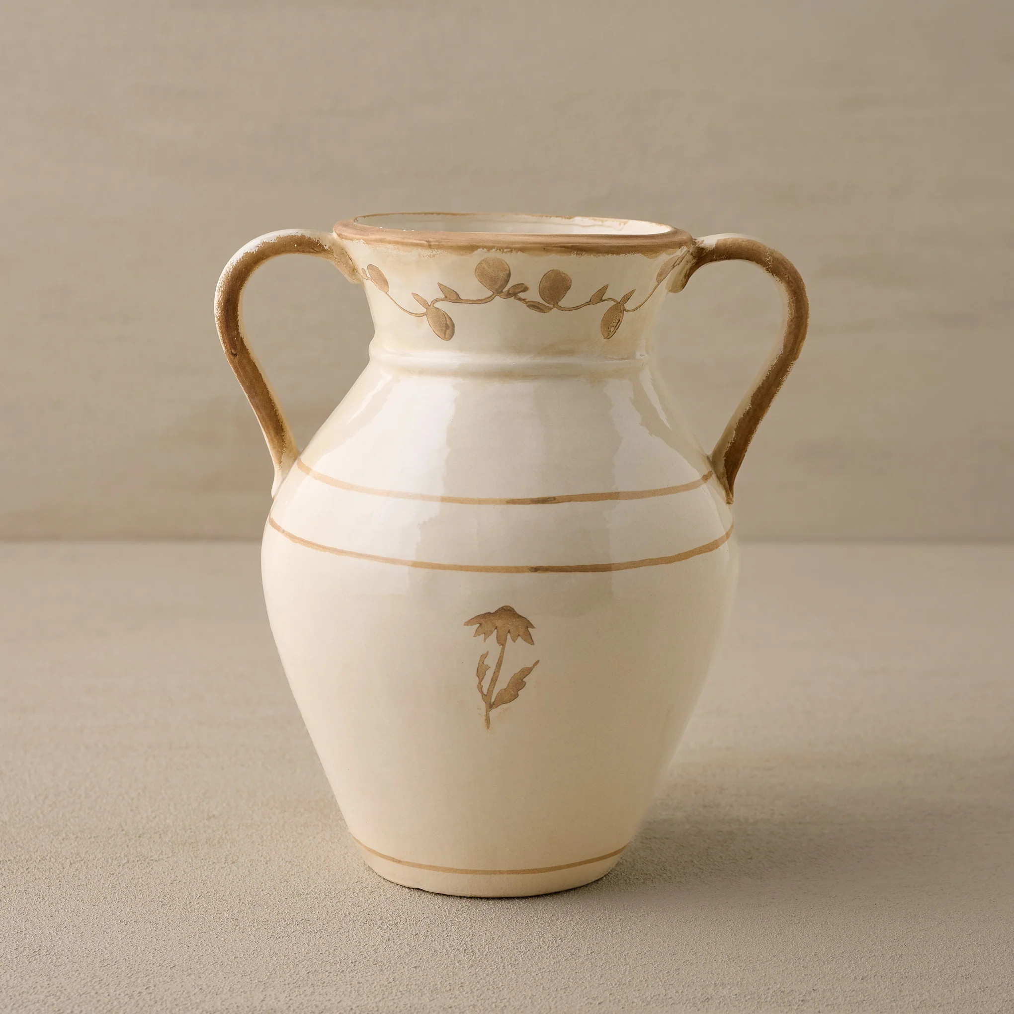 Nadine Ceramic Handled Vase | Magnolia