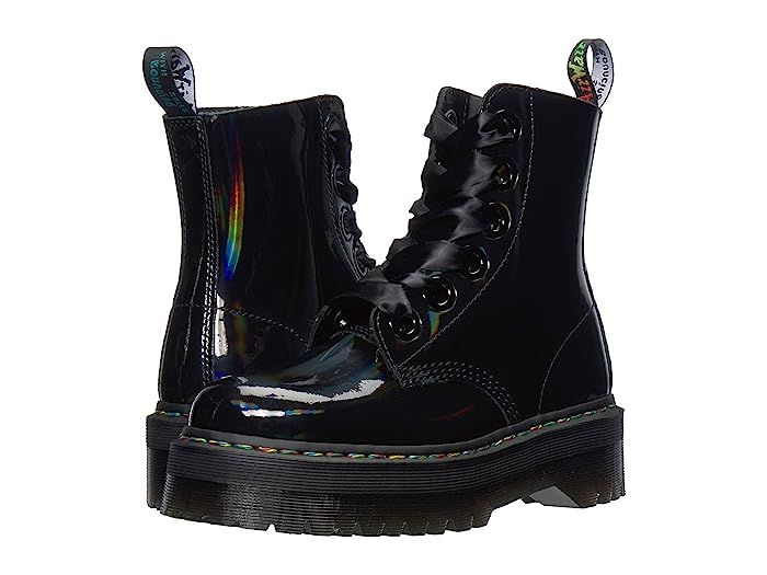 Dr. Martens Molly Quad Retro (Black Rainbow) Women's Boots | Zappos
