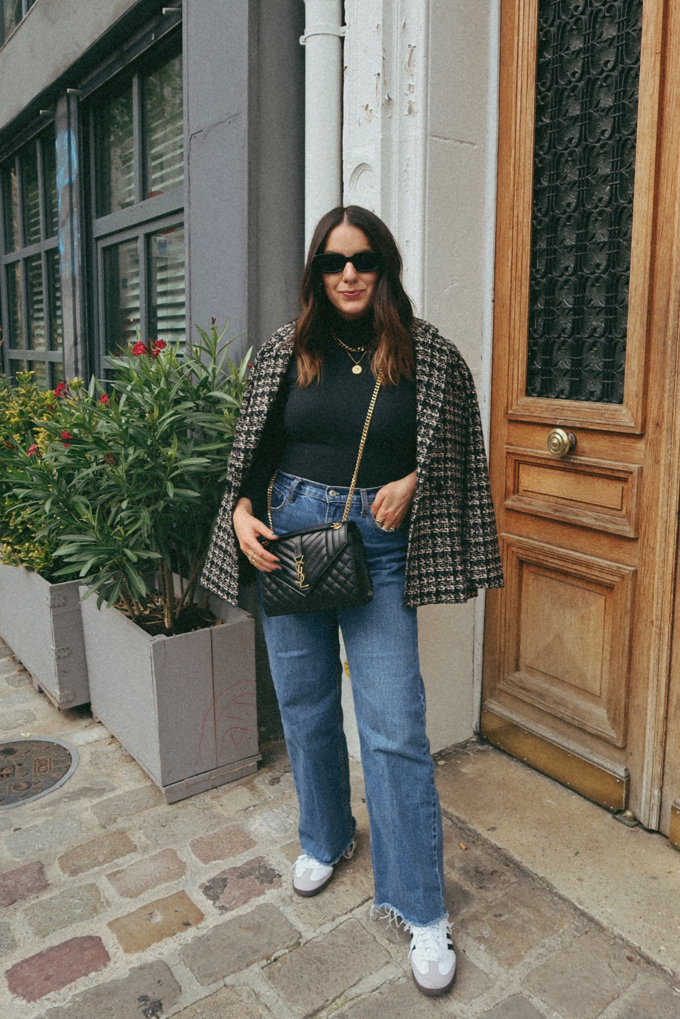 Casual fall outfit on sale! Wearing m turtleneck, s blazer jacket, 29s jeans, adidas samba sneakers tts 

#LTKSeasonal #LTKshoecrush #LTKfindsunder100