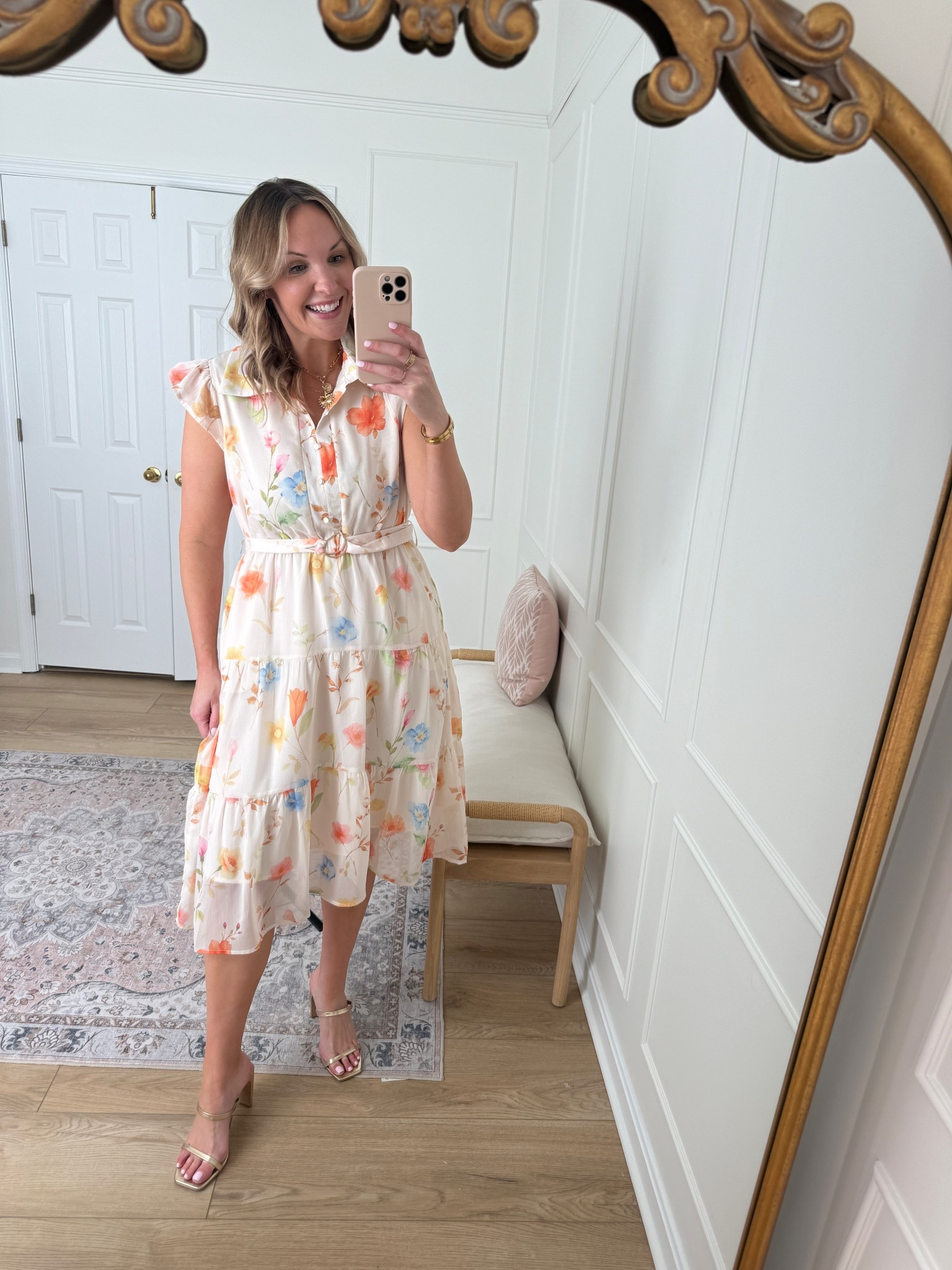 Spring midi dress - wearing a med 

#LTKWorkwear #LTKSeasonal #LTKMidsize