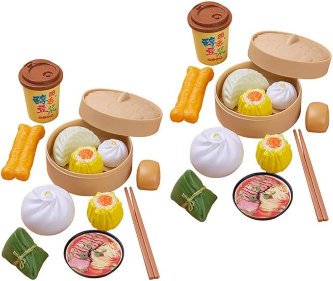 NUOBESTY 26pcs Dim Sum Toy Steamer Buns Chinese Breakfast Toy Pretend Play Kitchen Toy for Boys G... | Amazon (US)
