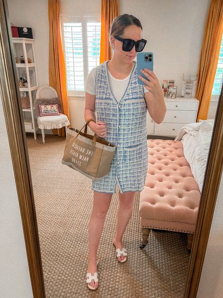 Ashley Butterfield of SideSmile Style shares here Summer Uniform. Boucle | Vest dress | outfit ideas 

#LTKSeasonal #LTKFind #LTKunder100