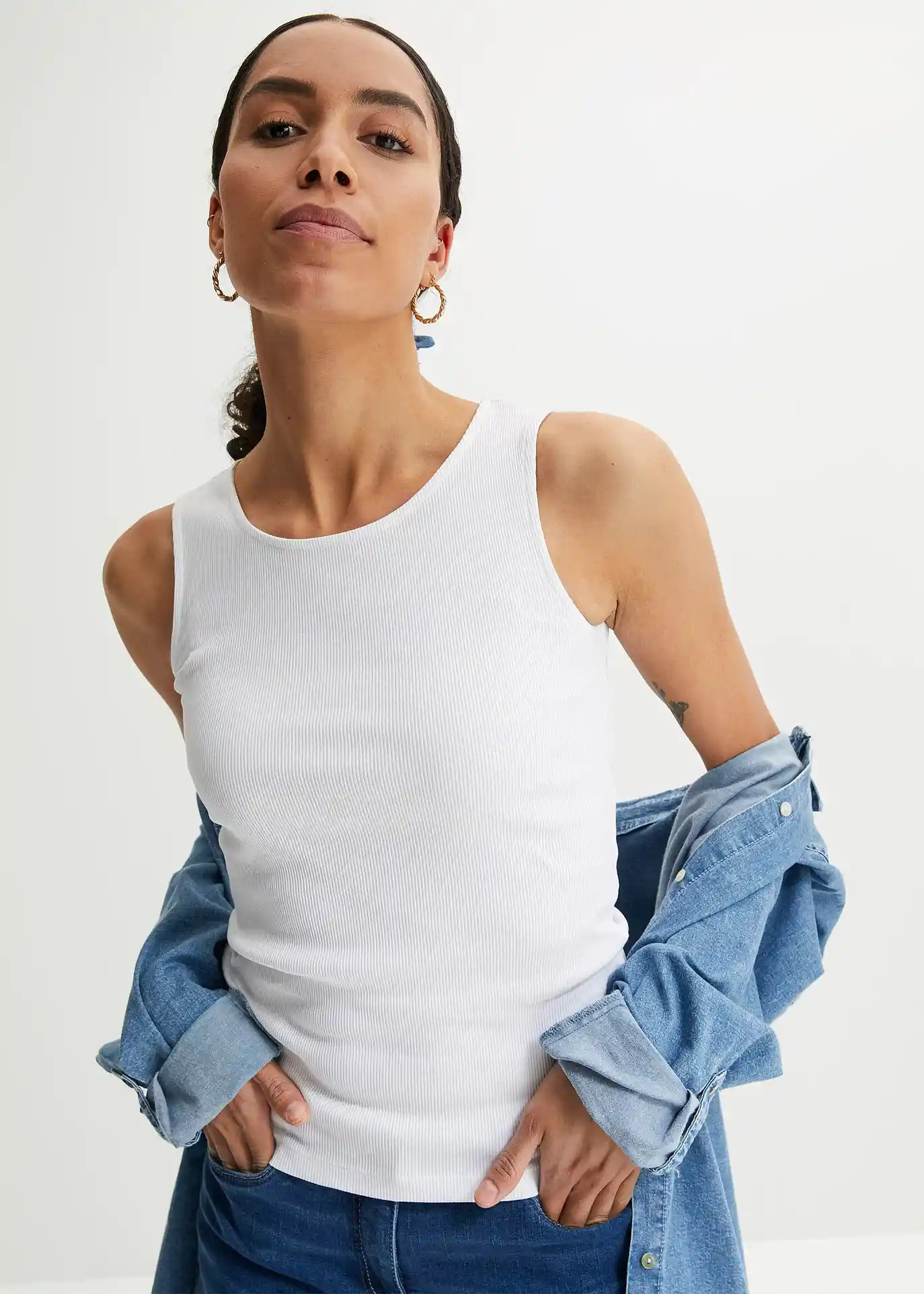 Lot de 2 tops côtelés 100% coton | Bonprix FR