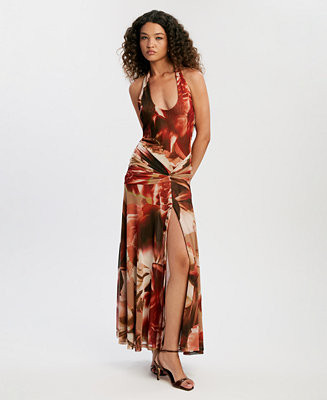Bardot Women's Sariba Halter Mesh Midi Dress - Macy's | Macy's