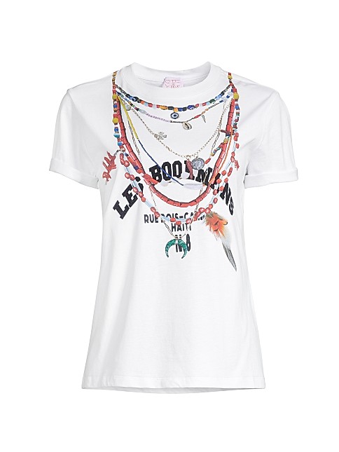 Necklace-Print Crewneck T-Shirt | Saks Fifth Avenue