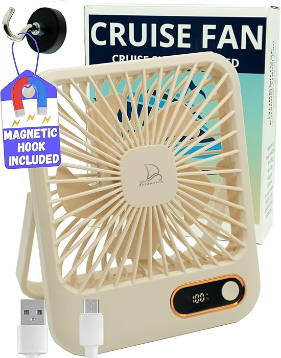 Cruise Ship Approved Fan – Up To 16 Hours Battery Life, USB Rechargeable, Battery-Powered Trave... | Amazon (US)