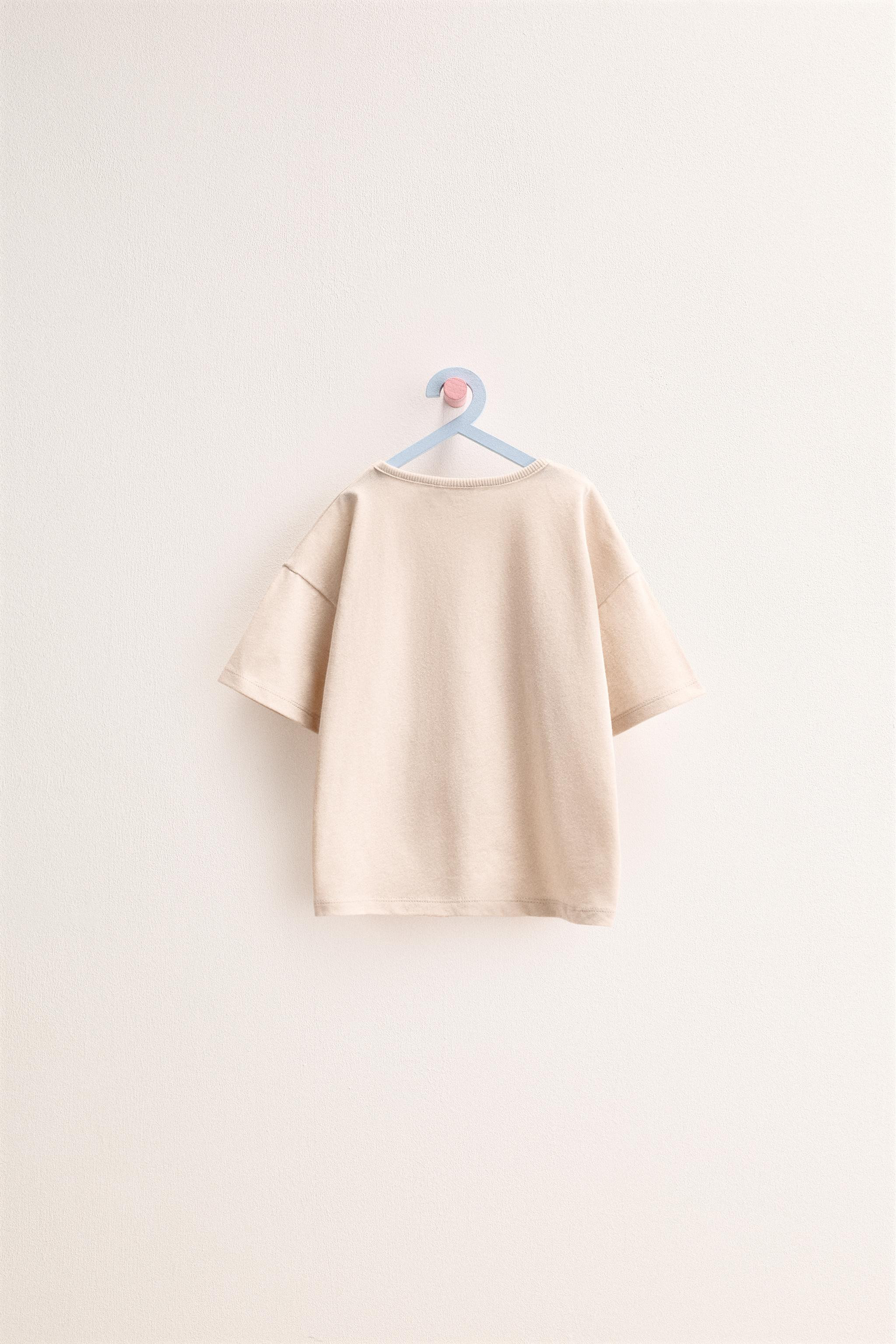ZARA TIMELESS - PLAIN COTTON LINEN T-SHIRT | Zara US