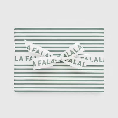 118"x30" Christmas Pinstripe Wrapping Paper Green/White - Sugar Paper™ + Target | Target