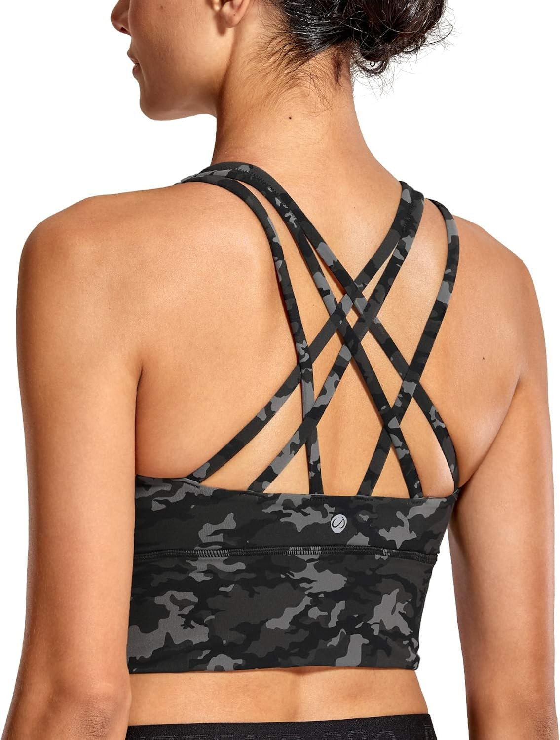 CRZ YOGA Strappy Sports Bras for Women Longline Wirefree Padded Medium Support Yoga Bra Top | Amazon (US)