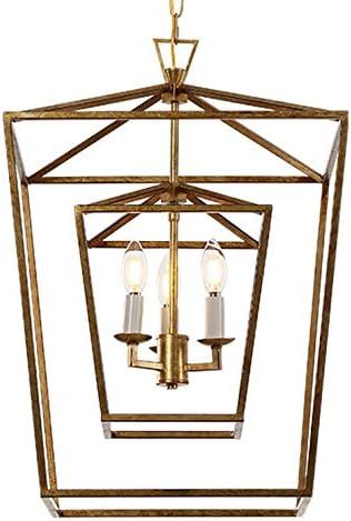 Double Cage Lantern Pendant Lamp Openwork Stairway Entry Kitchen Hall Foyer Fixture Chandelier (G... | Amazon (US)
