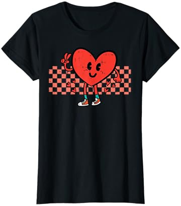 Valentines Day Heart Peace Hand Retro Groovy Men Women Kids T-Shirt | Amazon (US)