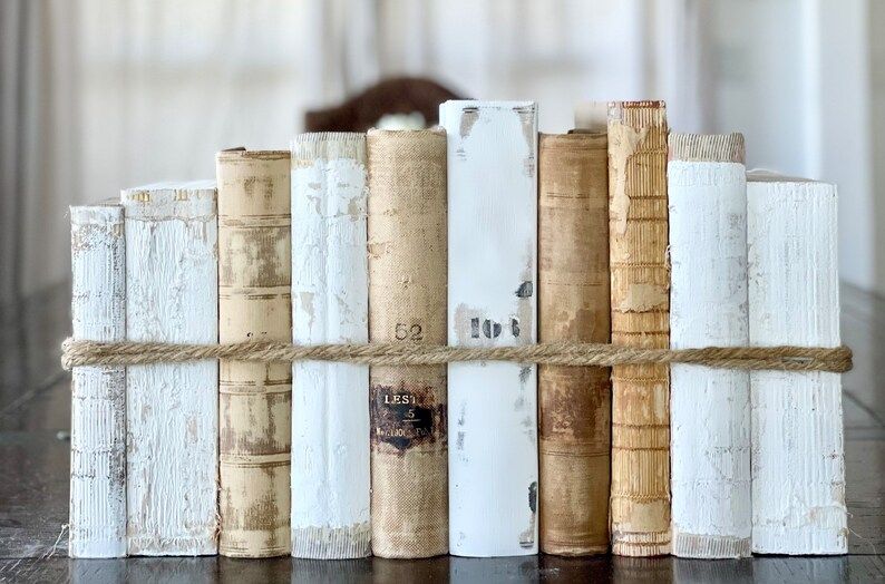 Books by the Foot Antique Farmhouse Whites Neutrals | Etsy | Etsy (US)